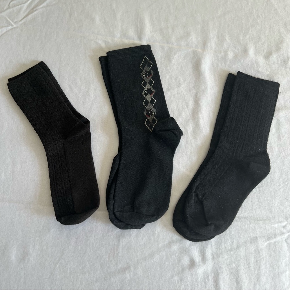 Elegant Black Women's Dress Sock Trio